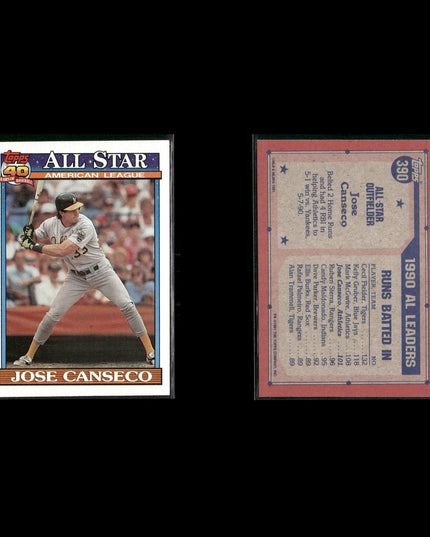 Jose Canseco 15-Card Lot Oakland A’s Bash Brother MVP Power Bat