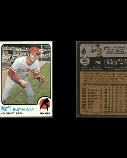 10-Card Lot Vintage 1973 Topps Cincinnati Reds | MLB Baseball Trading Cards Topps
