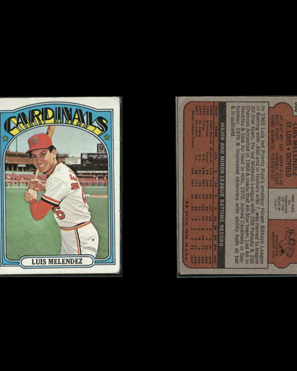1972 Topps St. Louis Cardinals Team Lot (11 Cards) Vintage Baseball MLB