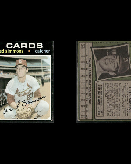 1971 Topps Baseball Lot (21) w/ Ted Simmons RC, Bill Mazeroski, Lee May Stars