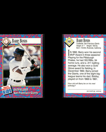 Barry Bonds 18-Card Lot SF Giants HR King 7x MVP Power Hitter