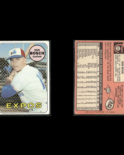 12-Card Lot Vintage 1969 Topps Baseball | MLB Baseball Trading Cards • Poor MLB