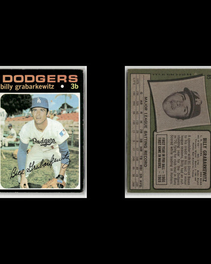12-Card Lot Vintage 1971 Topps LA Dodgers | MLB Baseball Trading Cards Team Lot