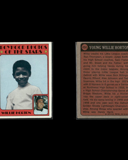 18-Card Lot Vintage 1972–73 Topps Boyhood Photos | MLB Baseball Trading Cards