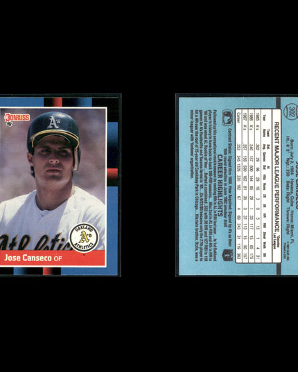 Jose Canseco 15-Card Lot A’s 80s-90s Slugger Collector Cards