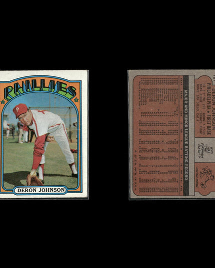 11-Card Lot Vintage 1972 Topps Philadelphia Phillies | MLB Baseball Trading Cards