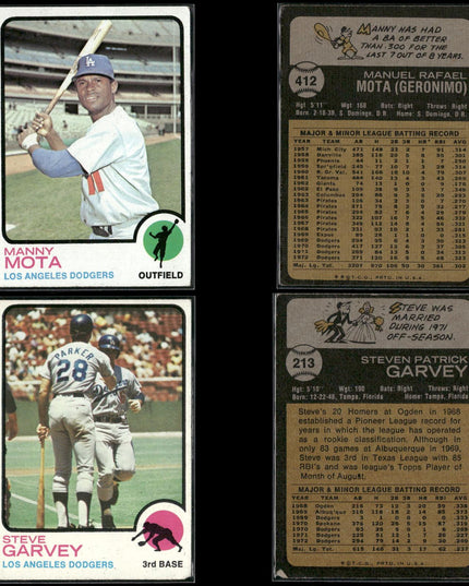 31-Card Lot Vintage 1973 Topps LA Dodgers | MLB Baseball Trading Cards Vintage