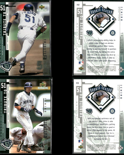 Ichiro Suzuki 2001 Upper Deck Tribute to 51 Lot (24) Inserts Mariners