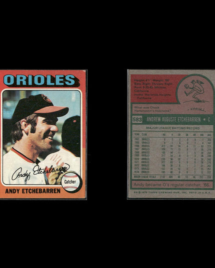 11-Card Lot Vintage 1975 Topps Baltimore Orioles | MLB Baseball Trading Cards