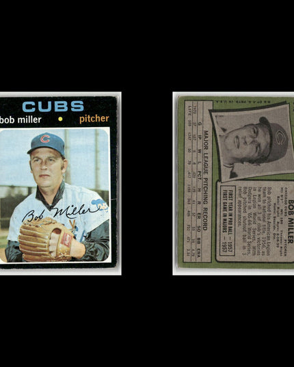 19-Card Lot Vintage 1971 Topps Chicago Cubs | MLB Baseball Trading Cards Vintage