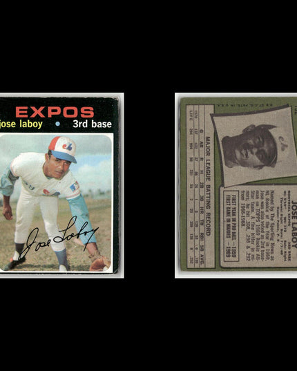 19-Card Lot Vintage 1971 Topps Montreal Expos | MLB Baseball Trading Cards Topps