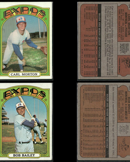 1972 Topps Montreal Expos Team Lot (25 Cards) Vintage Baseball MLB