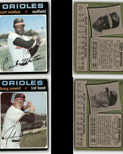 24-Card Lot Vintage 1971 Topps Baltimore Orioles | MLB Baseball Trading Cards