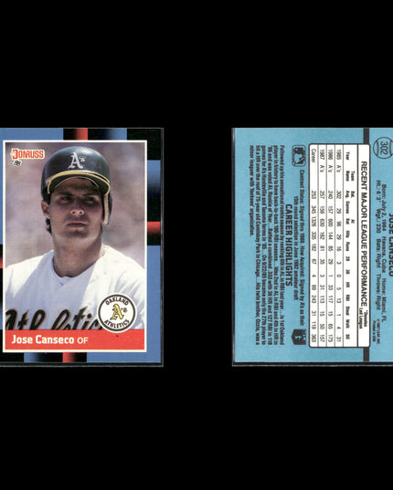Jose Canseco 15-Card Lot Oakland A’s Bash Brother MVP Power Bat