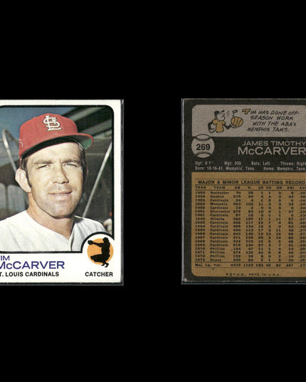 19-Card Lot Vintage 1973 Topps St. Louis Cardinals | MLB Baseball Trading Cards