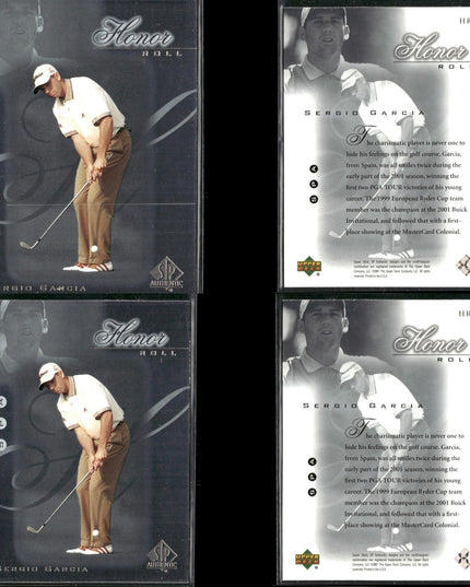 Sergio Garcia Golf Card Lot (24) 2001–2003 UD Gallery, Heroes, Inserts