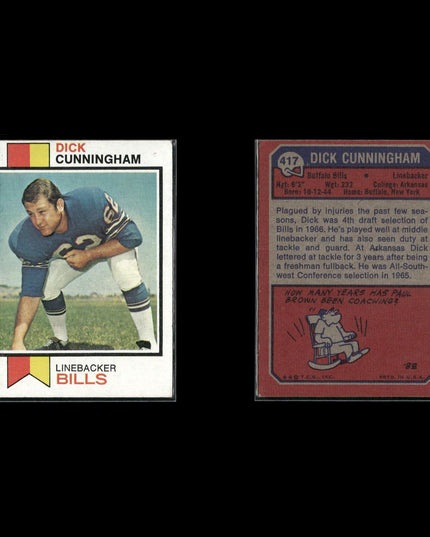 1973 Topps Football Lot (18 Cards) Vintage NFL Trading Cards