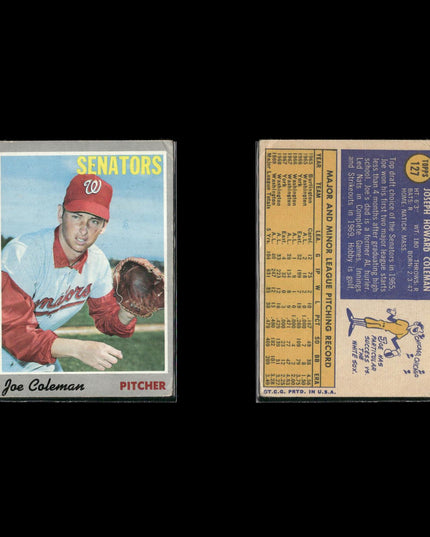 1970 Topps Baseball Lot (15) w/ Bill Mazeroski, Tommy John, Jim Kaat, RCs