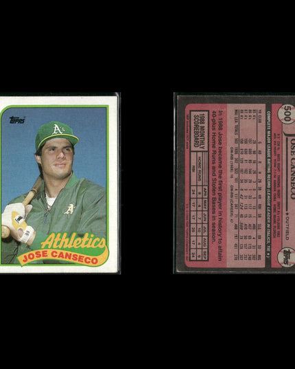 Jose Canseco 15-Card Lot A’s 80s-90s Slugger Collector Cards