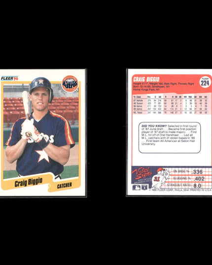 Craig Biggio 12-Card Lot Houston Astros HOF 3,000 Hits Legend