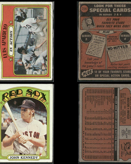1972 Topps Boston Red Sox Team Lot (30 Cards) Vintage Baseball MLB