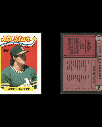 Jose Canseco 15-Card Lot A’s 80s-90s Slugger Collector Cards