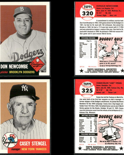 1991 Topps Archives 1953 Reprint Baseball Cards Lot (41) Vintage Style MLB