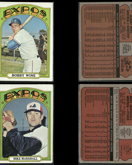 1972 Topps Montreal Expos Team Lot (25 Cards) Vintage Baseball MLB