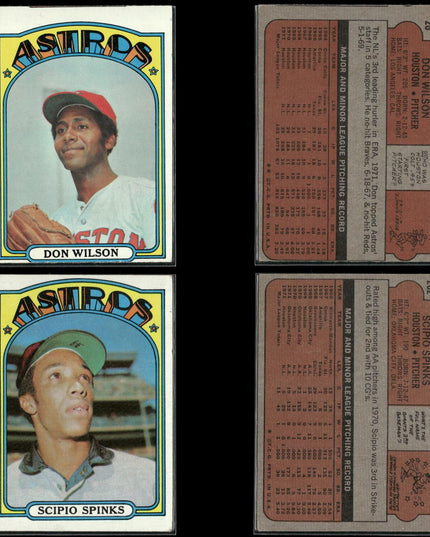 27-Card Lot Vintage 1972 Topps Houston Astros | MLB Baseball Trading Cards