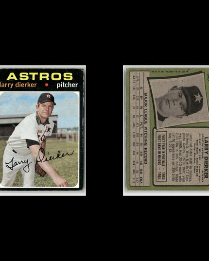 20-Card Lot Vintage 1971 Topps Houston Astros | MLB Baseball Trading Cards Topps