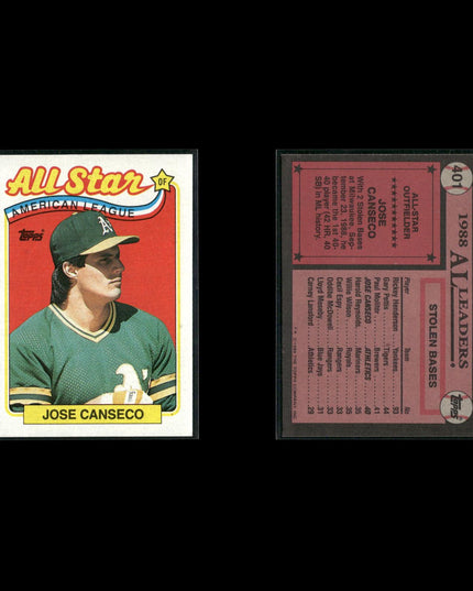 Jose Canseco 15-Card Lot Oakland A’s Bash Brother MVP Power Bat