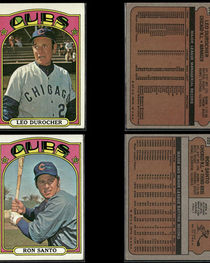 1972 Topps Chicago Cubs Team Lot (33 Cards) Vintage Baseball MLB