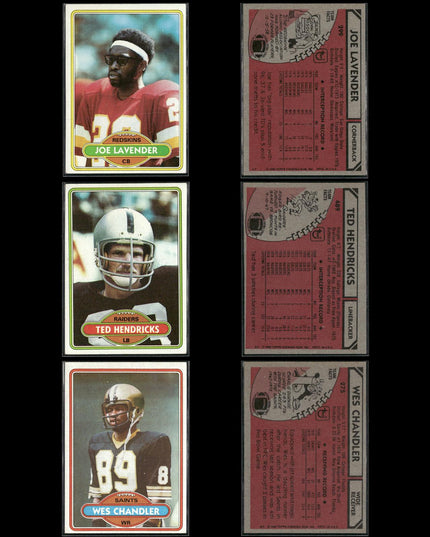 59-Card Lot Vintage 1980s Topps Football | NFL Football Trading Cards Team Lot