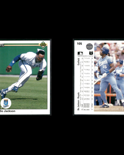 Bo Jackson Baseball Lot (15 Cards) Star Player Cards