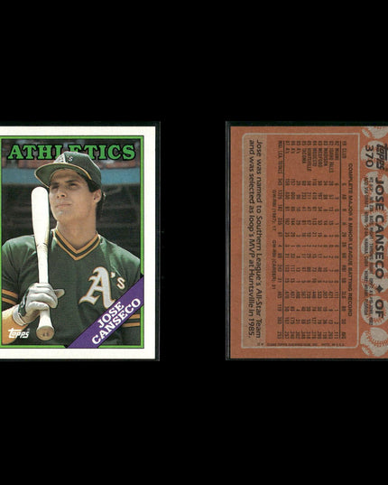 Jose Canseco 15-Card Lot Oakland A’s Bash Brother MVP Power Bat