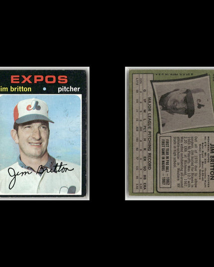 19-Card Lot Vintage 1971 Topps Montreal Expos | MLB Baseball Trading Cards Topps