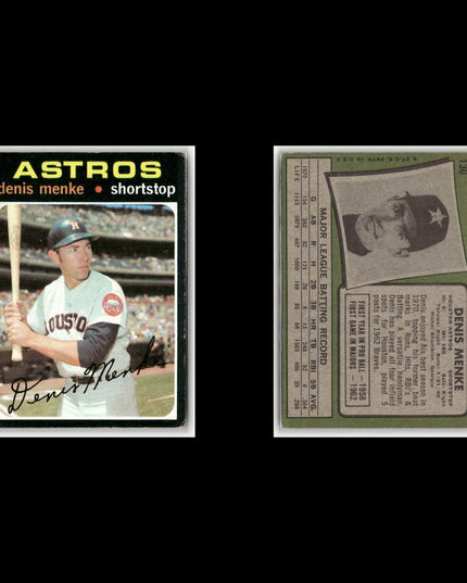 20-Card Lot Vintage 1971 Topps Houston Astros | MLB Baseball Trading Cards Topps