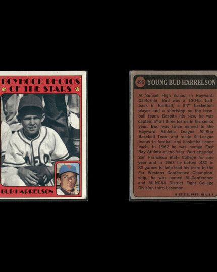 18-Card Lot Vintage 1972–73 Topps Boyhood Photos | MLB Baseball Trading Cards