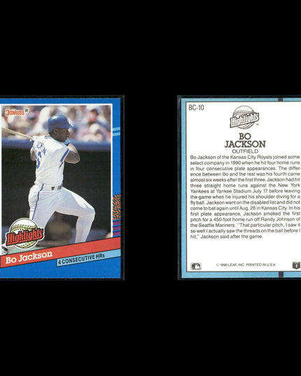 Bo Jackson Baseball Lot (15 Cards) Star Player Cards