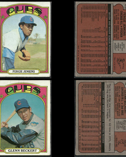 1972 Topps Chicago Cubs Team Lot (33 Cards) Vintage Baseball MLB