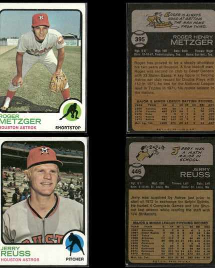 36-Card Lot Vintage 1973 Topps Houston Astros | MLB Baseball Trading Cards Topps