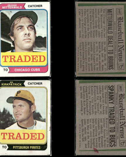 1974 Topps Traded Baseball Card Lot – 46 Cards – Vintage MLB Players