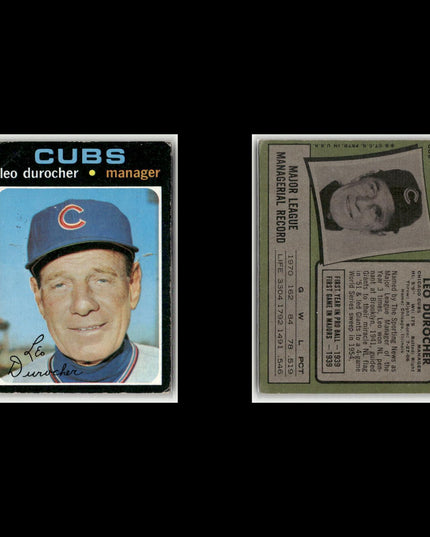 19-Card Lot Vintage 1971 Topps Chicago Cubs | MLB Baseball Trading Cards Vintage