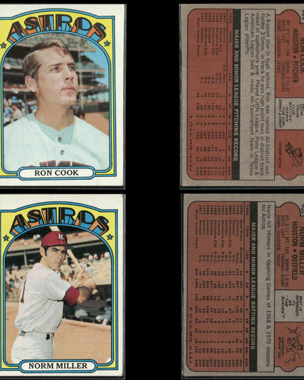 27-Card Lot Vintage 1972 Topps Houston Astros | MLB Baseball Trading Cards