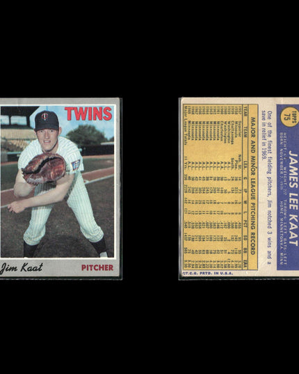 1970 Topps Baseball Lot (15) w/ Bill Mazeroski, Tommy John, Jim Kaat, RCs