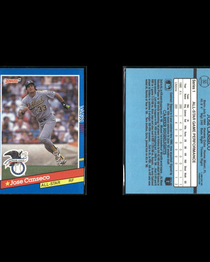 Jose Canseco 15-Card Lot Oakland A’s Bash Brother MVP Power Bat