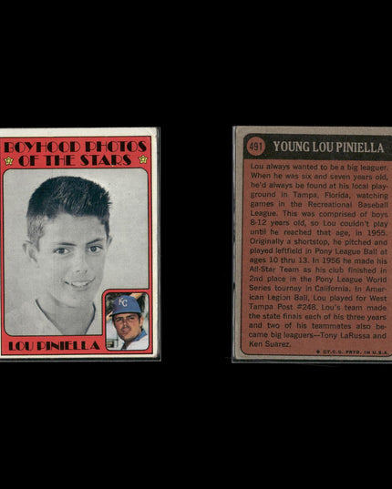 18-Card Lot Vintage 1972–73 Topps Boyhood Photos | MLB Baseball Trading Cards