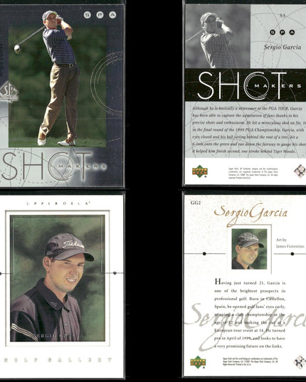 Sergio Garcia Golf Card Lot (24) 2001–2003 UD Gallery, Heroes, Inserts
