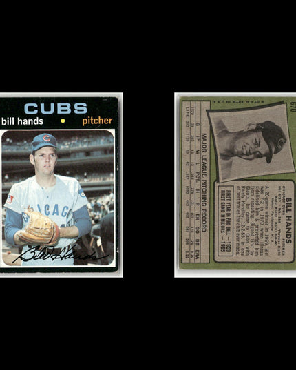 19-Card Lot Vintage 1971 Topps Chicago Cubs | MLB Baseball Trading Cards Vintage