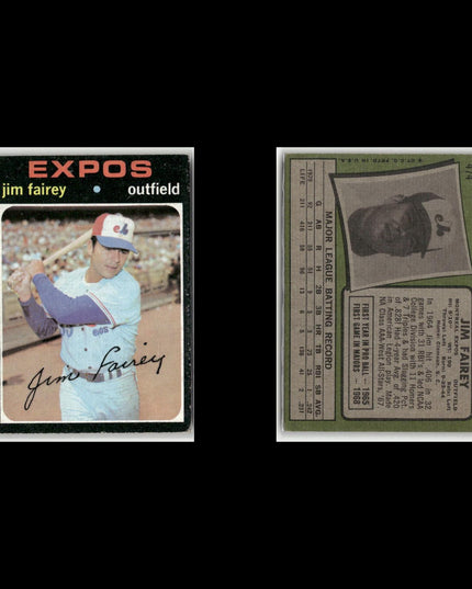 19-Card Lot Vintage 1971 Topps Montreal Expos | MLB Baseball Trading Cards Topps